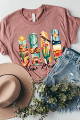 US3001P-E3061NM New Mexico State Brushstroke Graphic Plus Tee $16