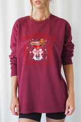 UL240-E3216 Gingerbread Martini Club Graphic Long Sleeve Tee $13.75