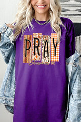5000-E3166 Pray Fall Christian Graphic Heavy Cotton Tee $9