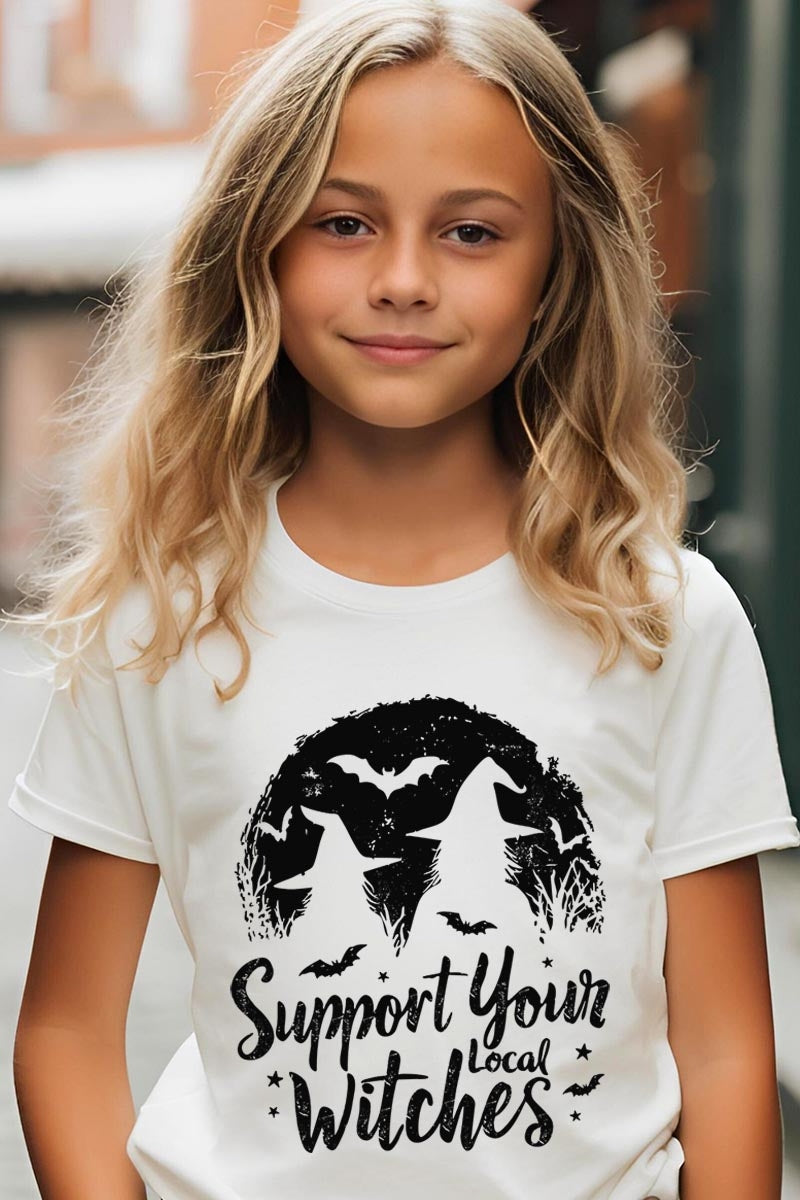 US3001Y-E3161Z Local Witches Halloween Kids Graphic Tee $11