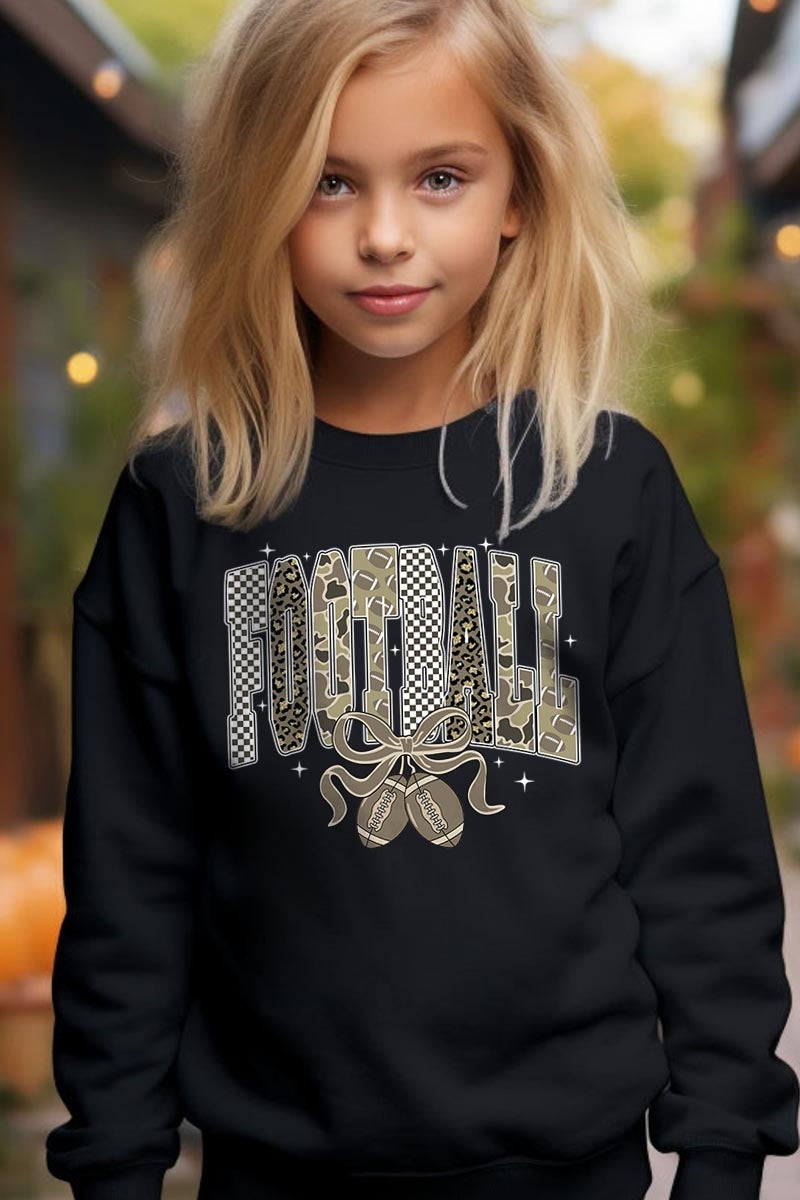 UL180B-E3132Z Camo Football Kids Graphic Sweatshirt $20