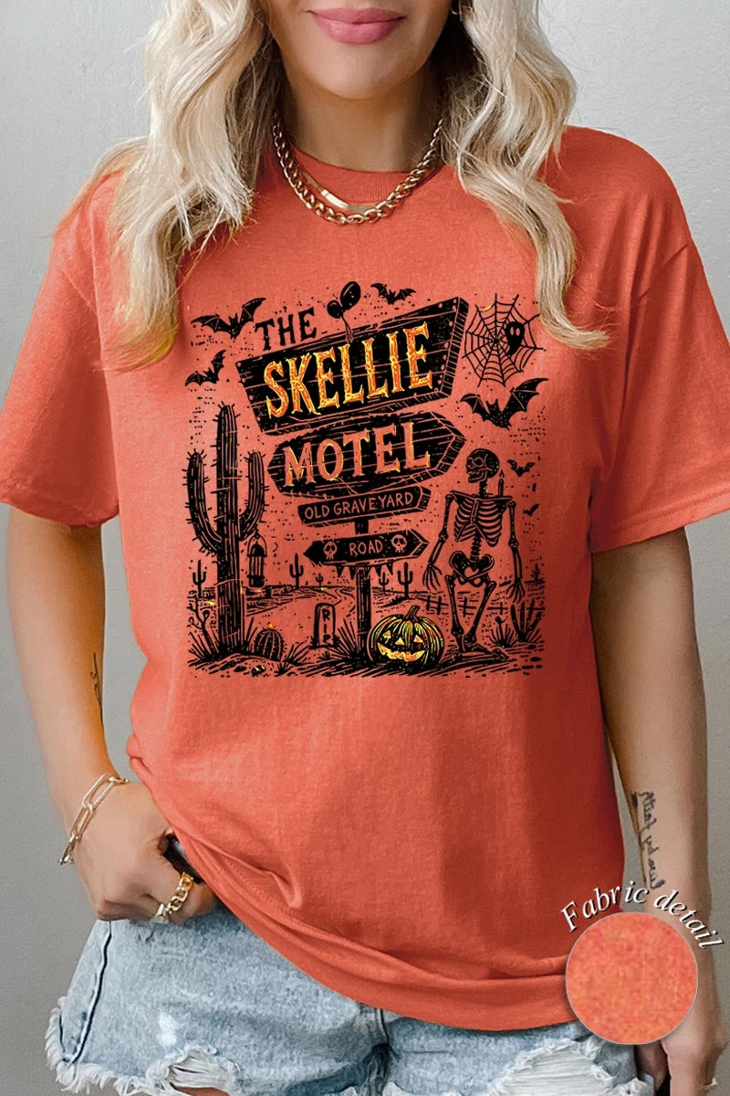 5000-E3108 Skellie Motel Halloween Graphic Heavy Cotton Tee $9
