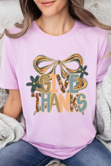 US3001-E3154 Give Thanks Bow Graphic Tee $12.5