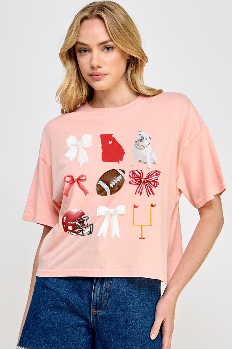 CTS-E3080 Georgia Football Graphic Relaxed Crop Top $11