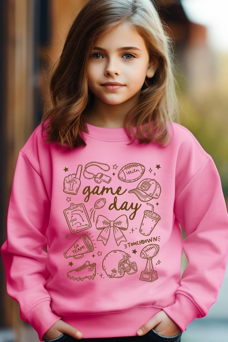UL180B-E3081Z Football Doodles Kids Graphic Sweatshirt $20