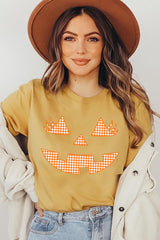 US3001-E3148 Cute Pumpkin Halloween Graphic Tee $12.5