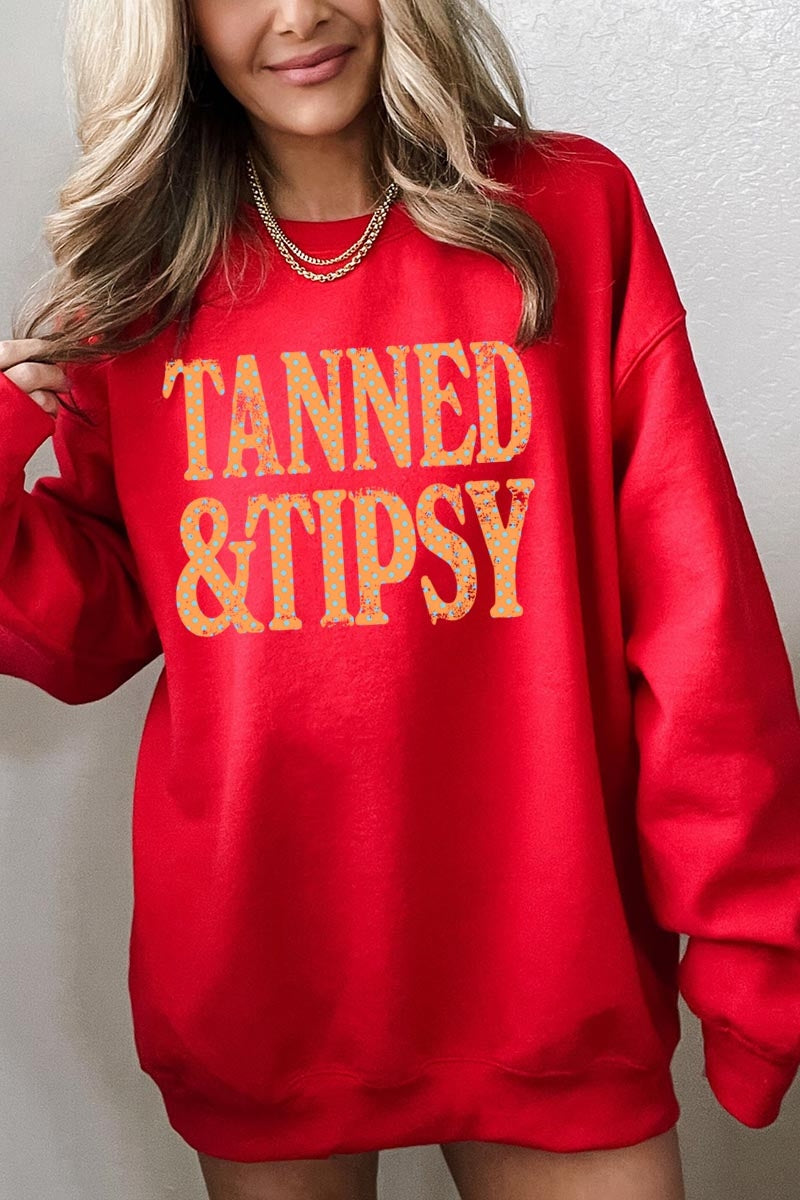 UL180-E3464 Tanned & Tipsy Dot Graphic Sweatshirt $20