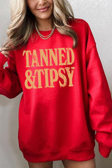 UL180-E3464 Tanned & Tipsy Dot Graphic Sweatshirt $20