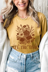 US3001-E3116 God Is Good Floral Graphic Tee $12.5