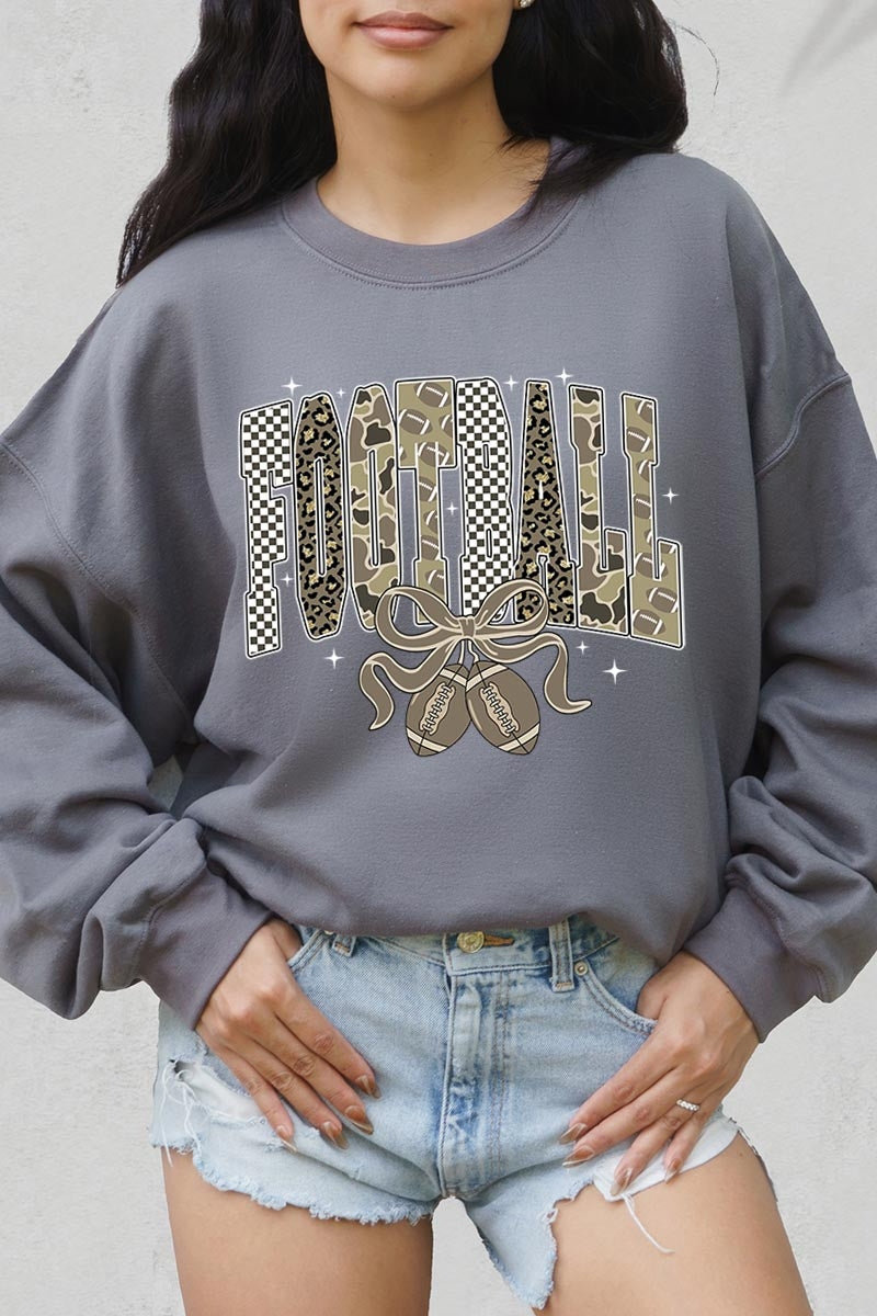 UL180P-E3132 Camo Football Graphic Plus Sweatshirt $25