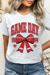 US3001P-E3062 Red Game Day Football Bow Graphic Plus Tee $16