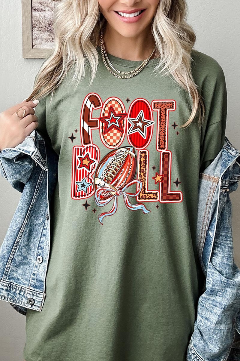 5000P-E3053 Brushstroke Football Graphic Plus Heavy Cotton Tee $12.75