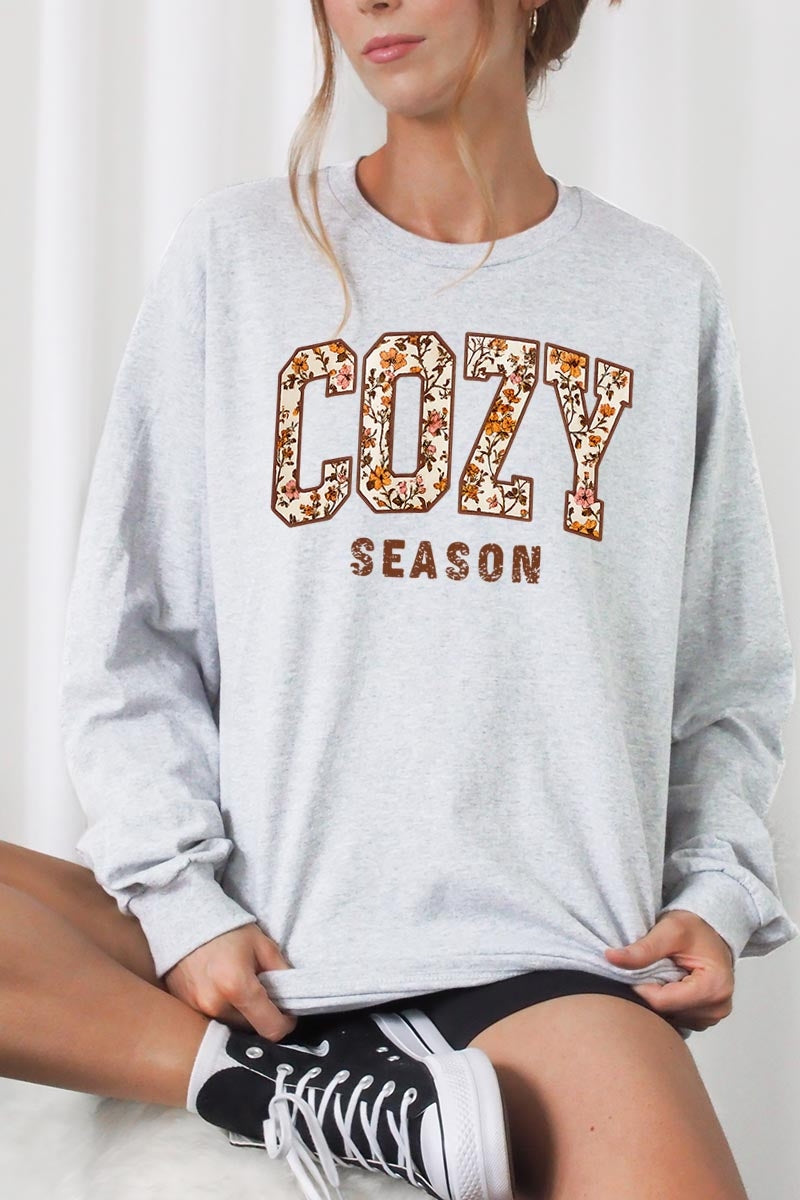 UL240-E3082 Cozy Season Graphic Long Sleeve Tee $13.75