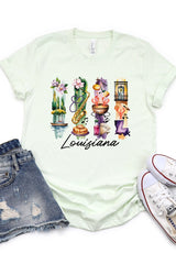 US3001-E3061LA Louisiana State Brushstroke Graphic Tee $12.5
