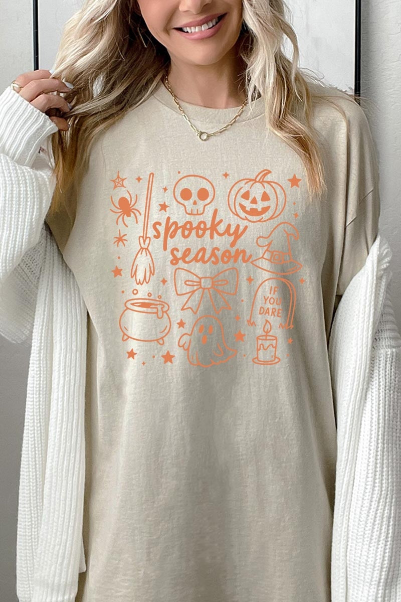 5000-E3141 Halloween Doodle Graphic Heavy Cotton Tee $9