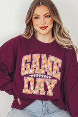 UL180-E3129 Orange Gingham Game Day Graphic Sweatshirt $20