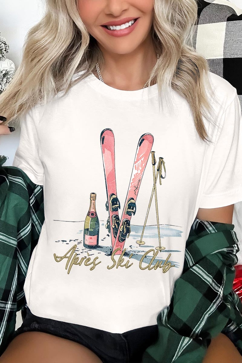 US3001P-E3187 Apres Ski Club Graphic Plus Tee $16