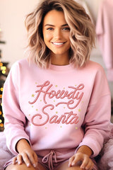 UL180P-E3199 Howdy Santa Graphic Plus Sweatshirt $25