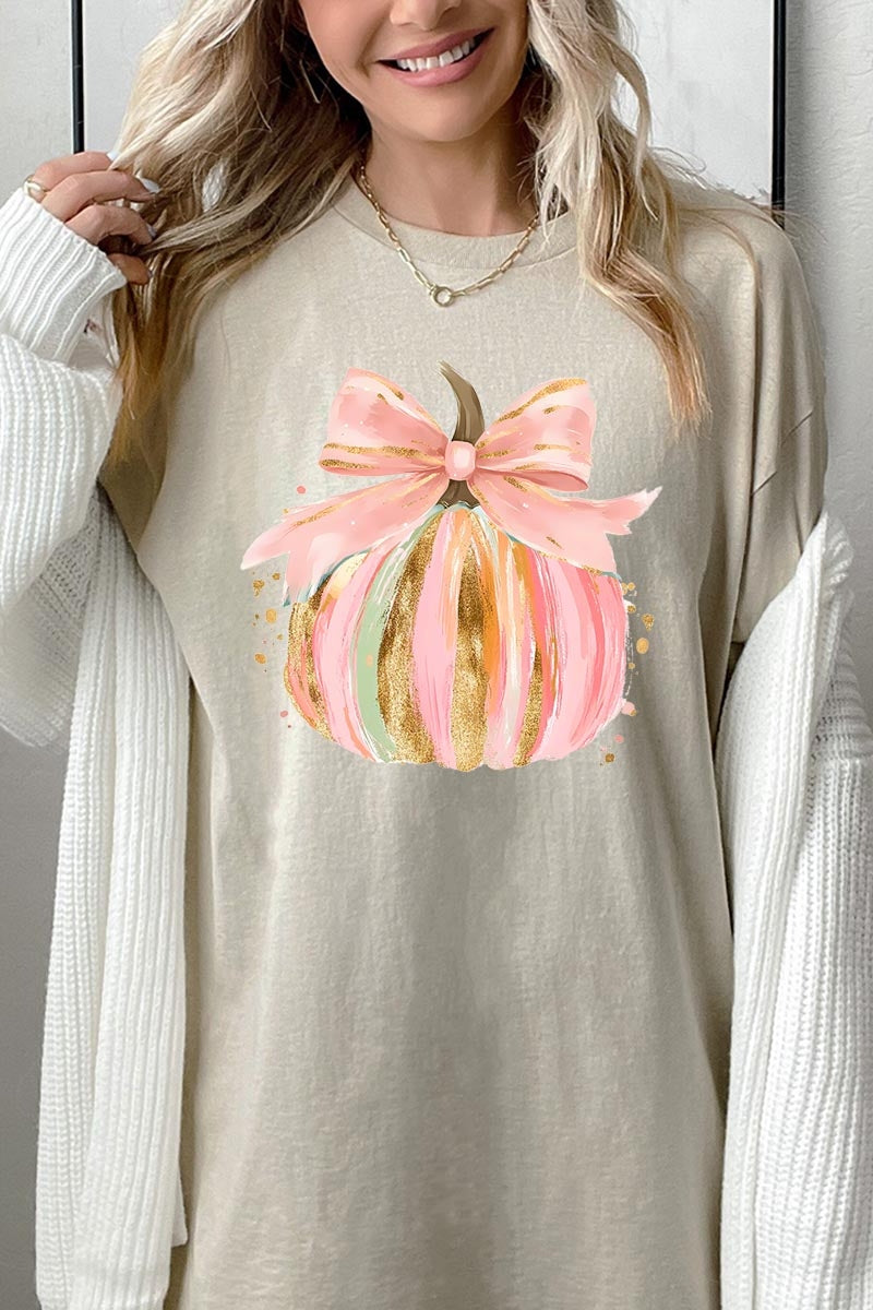 5000-E3083 Brushstroke Pumpkin Graphic Heavy Cotton Tee $9