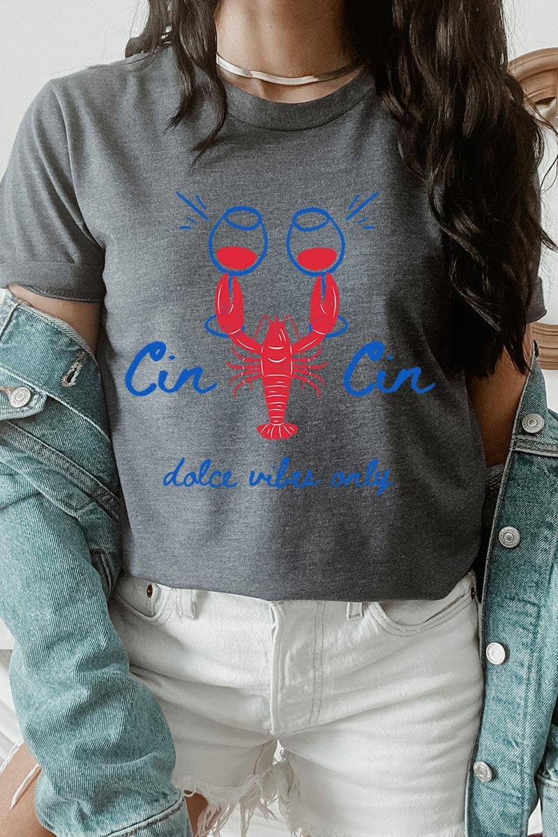 US3001P-E3069 Cin Cin Lobster Celebration Graphic Plus Tee $16