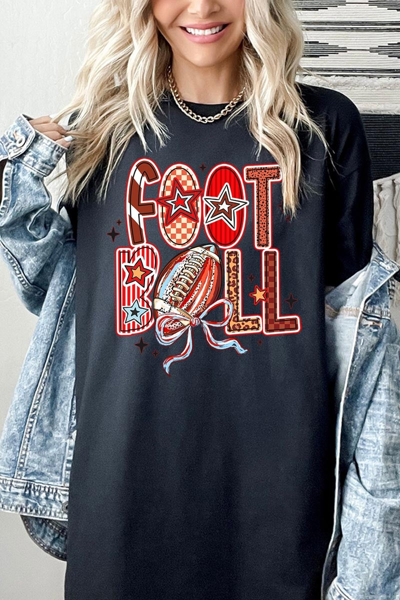 5000P-E3053 Brushstroke Football Graphic Plus Heavy Cotton Tee $12.75