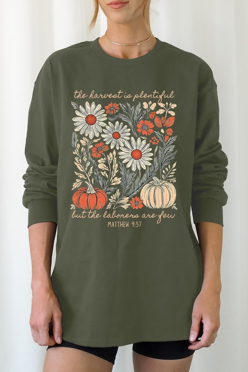 UL240-E3173 Faith Harvest Graphic Long Sleeve Tee $13.75