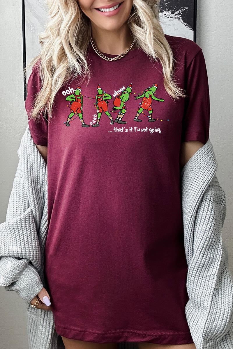 US3001-E3203 Grinch Dance Funny Christmas Graphic Tee $12.5