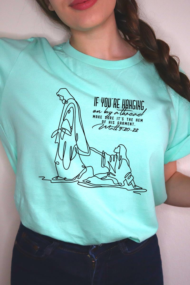 US3001P-E3075 If Youu2019re Hanging On Line Art Graphic Plus Tee $16