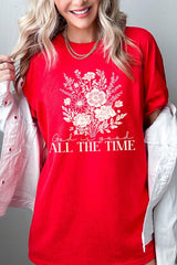 5000P-E3116 God Is Good Floral Graphic Plus Heavy Cotton Tee $12.75