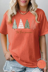 5000P-E3218 Rustic Christmas Trees Graphic Plus Heavy Cotton Tee $12.75