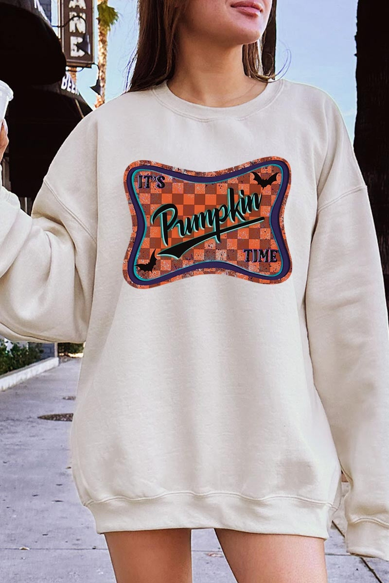 UL180P-E3144 Itu2019s pumpkin time Graphic Plus Sweatshirt $25