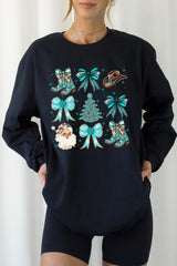 UL240-E3180 Western Christmas Graphic Long Sleeve Tee $13.75