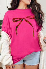 5000-E3211 Red Bow Christmas Graphic Heavy Cotton Tee $9