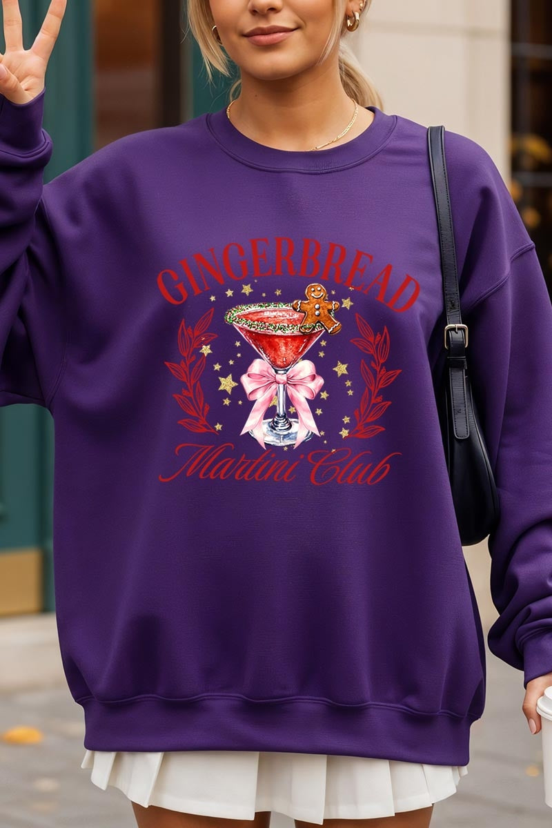 UL180-E3216 Gingerbread Martini Club Graphic Sweatshirt $20