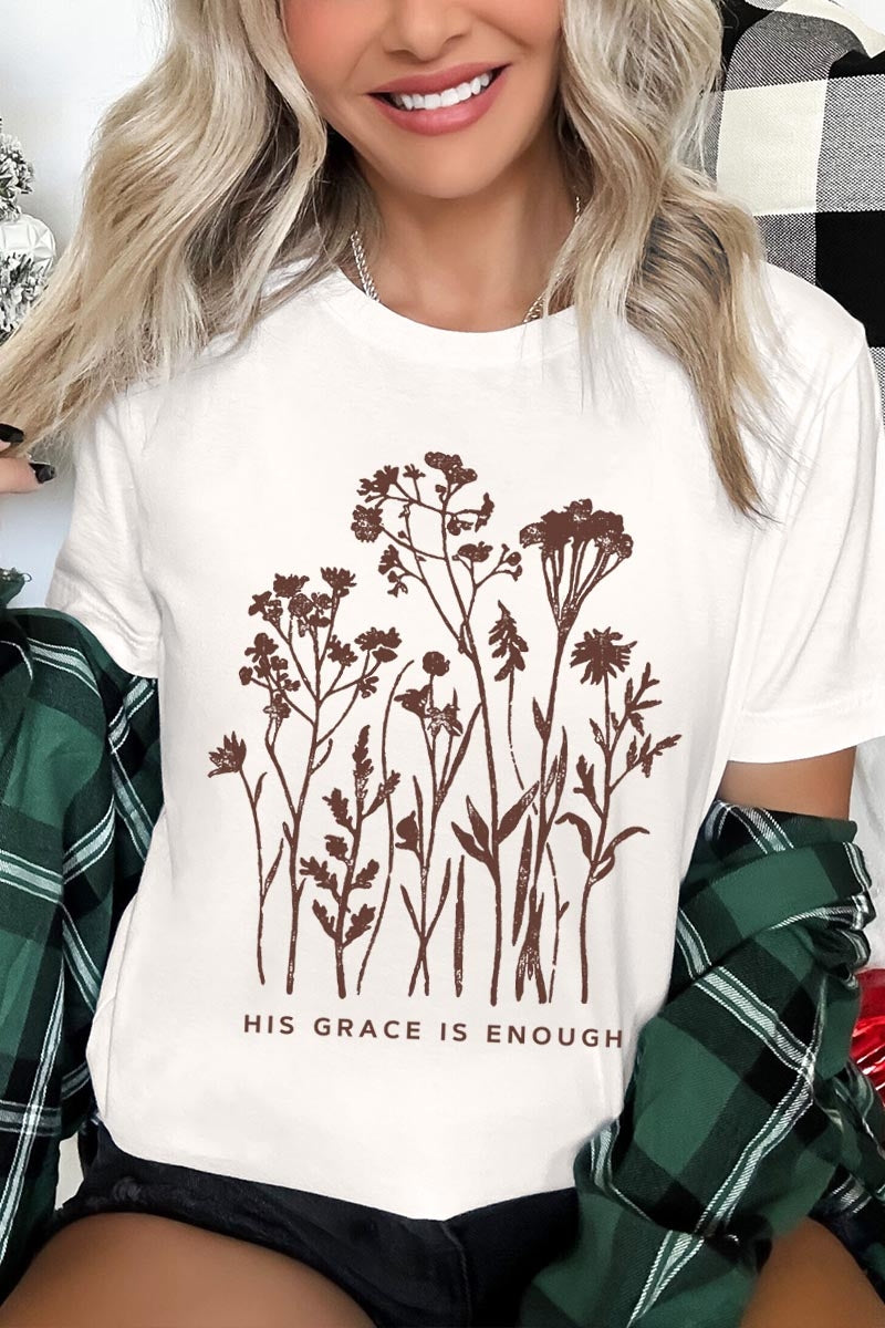 US3001P-E3146 Christian Wildflower Graphic Plus Tee $16