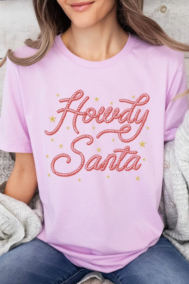 US3001P-E3199 Howdy Santa Graphic Plus Tee $16