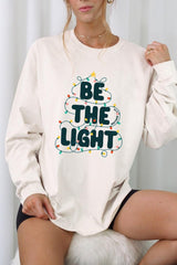 UL240P-E3202 Be the Light Christmas Graphic Plus Long Sleeve Tee $17