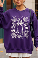 UL180P-E3162 Fall Pumpkin Graphic Plus Sweatshirt $25