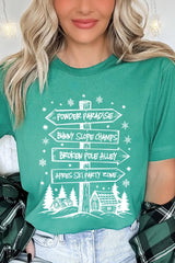 US3001P-E3189 Ski Lodge Signs Graphic Plus Tee $16