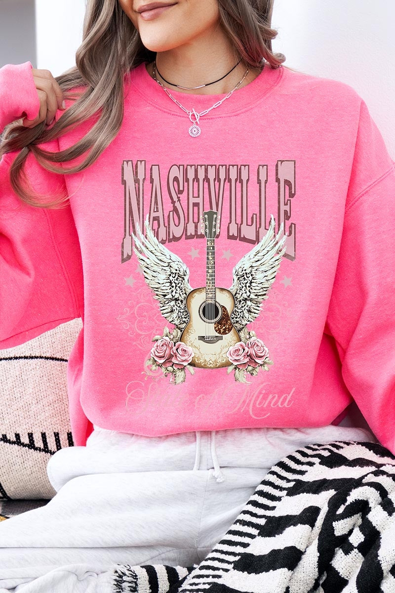 UL180P-E3157 Nashville Rose Graphic Plus Sweatshirt $25