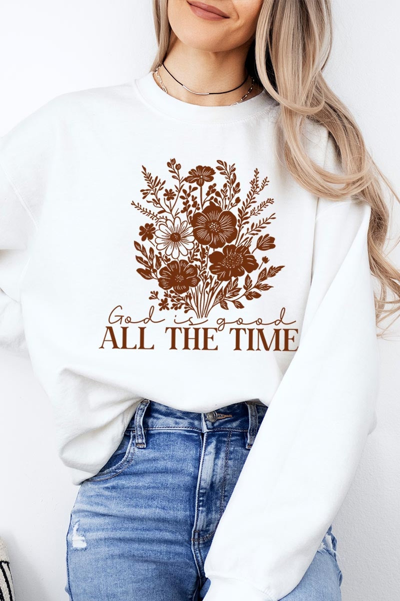 UL180-E3116 God Is Good Floral Graphic Sweatshirt $20
