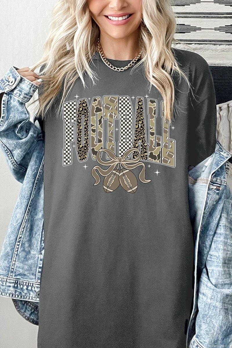 5000-E3132 Camo Football Graphic Heavy Cotton Tee $9