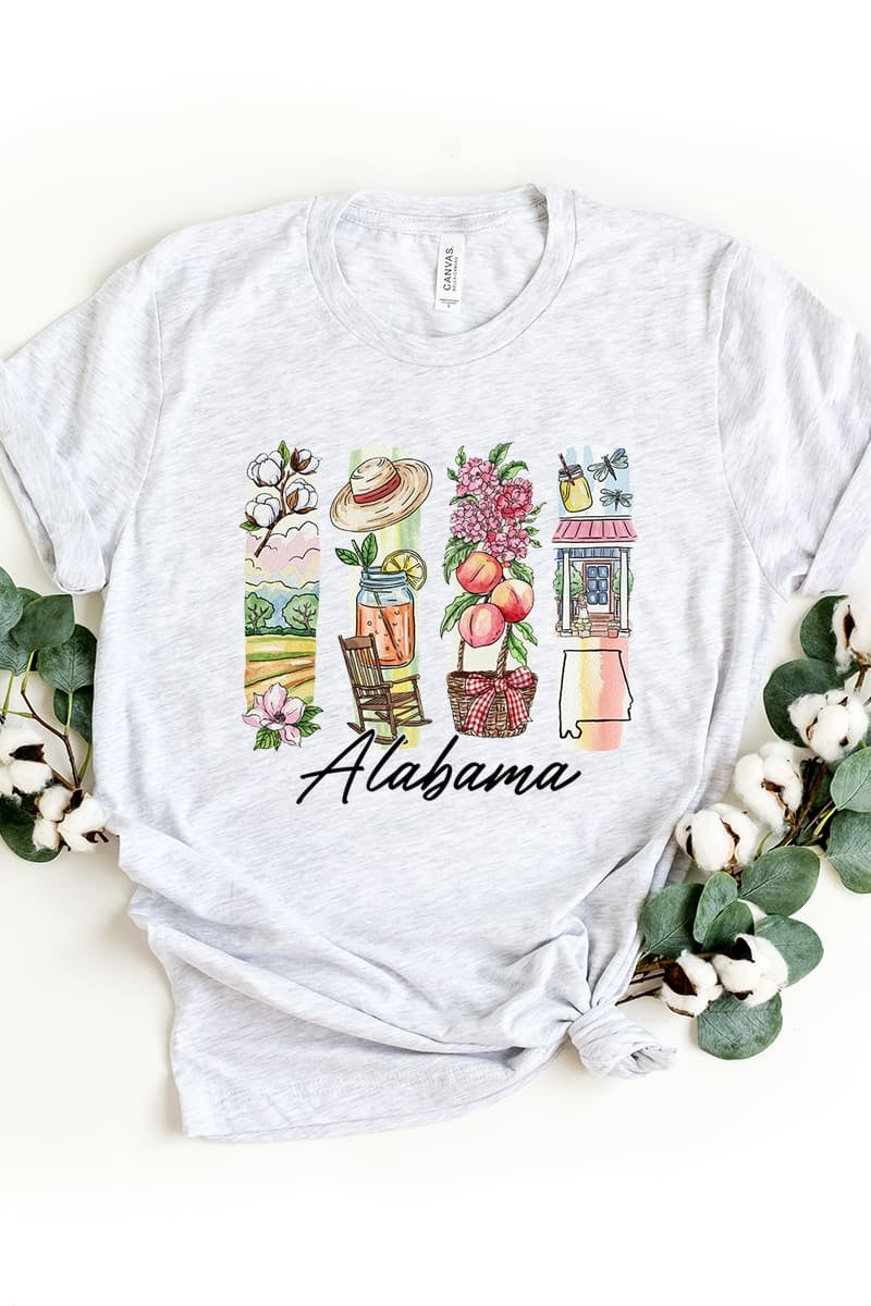 US3001P-E3061AL Alabama State Brushstroke Graphic Plus Tee $16