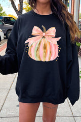 UL180-E3083 Brushstroke Pumpkin Graphic Sweatshirt $20