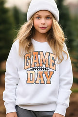 UL180B-E3129Z Orange Gingham Game Day Kids Graphic Sweatshirt $20
