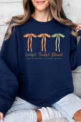UL180-E3111 Grateful Thankful Blessed Graphic Sweatshirt $20