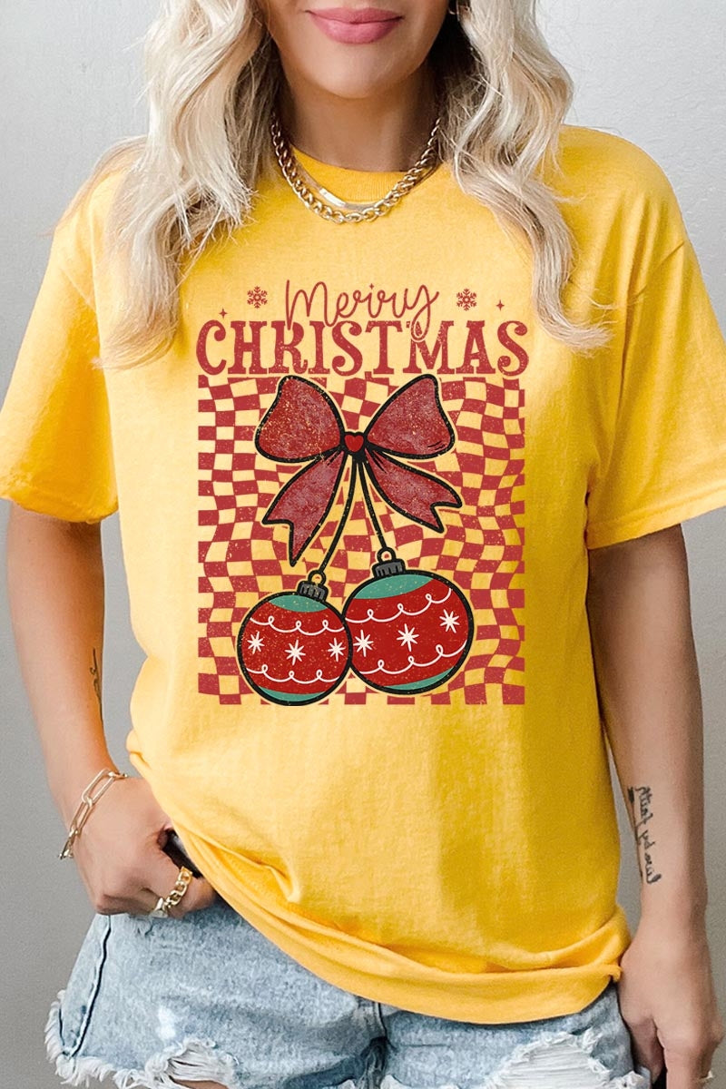 5000-E3196 Cherry Ornament Christmas Graphic Heavy Cotton Tee $9
