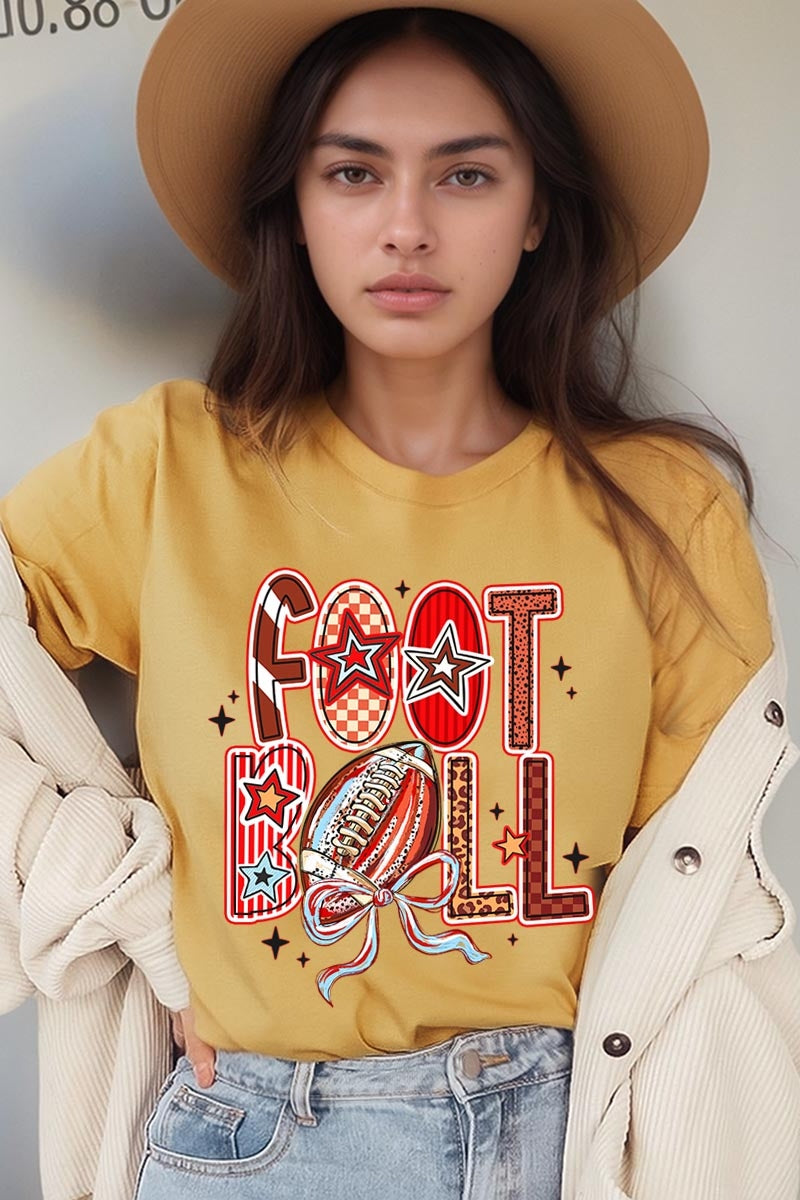 US3001P-E3053 Brushstroke Football Graphic Plus Tee $16