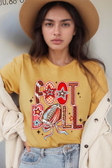 US3001-E3053 Brushstroke Football Graphic Tee $12.5