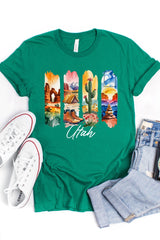 US3001P-E3061UT Utah State Brushstroke Graphic Plus Tee $16